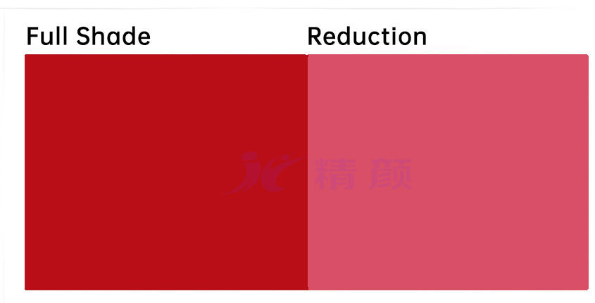 顏料紅176著色顏色色卡示意圖