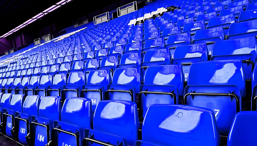 酞菁藍(lán)著色的體育場(chǎng)塑料座椅