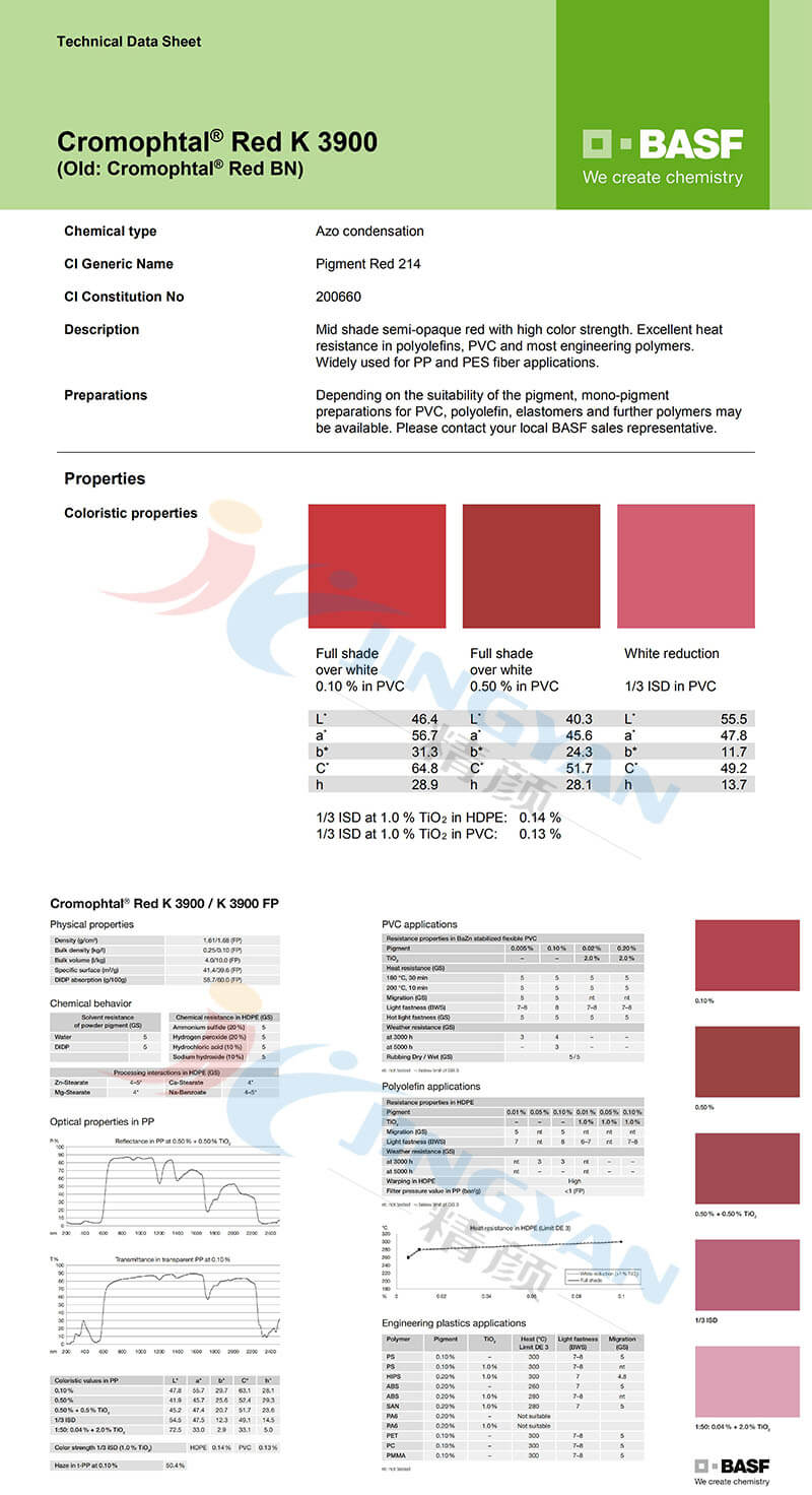 巴斯夫K3900偶氮縮合顏料