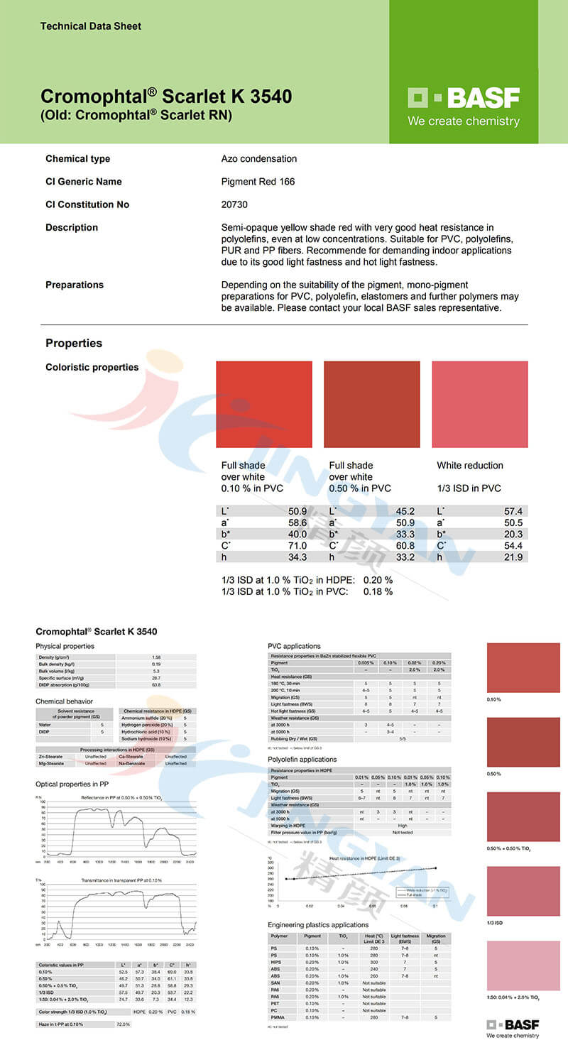 巴斯夫K3540顏料紅