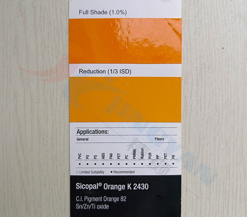 巴斯夫Sicopal Orange K2430無機顏料橙82色卡
